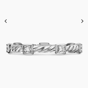 18k White Gold David Yurman with Diamonds Ring/ 8